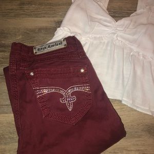 Rock Revival Maroon Jeans